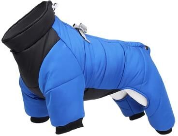 Uplifted Goods Outdoor Storm Dog Jacket With Reflective Design blue s