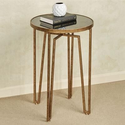 Touch of Class Nour Round Accent Table Gold , Gold