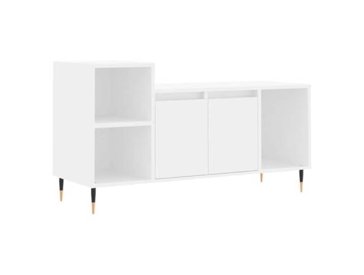 Kaorsrow TV-Schrank Weiß 100x35x55 cm Lowboard aus Holzwerkstoff Stilvolles TV-Möbel in Weiß mit 5 Fächern und stabilen Metallbeinen für Ihr Wohnzimmer.