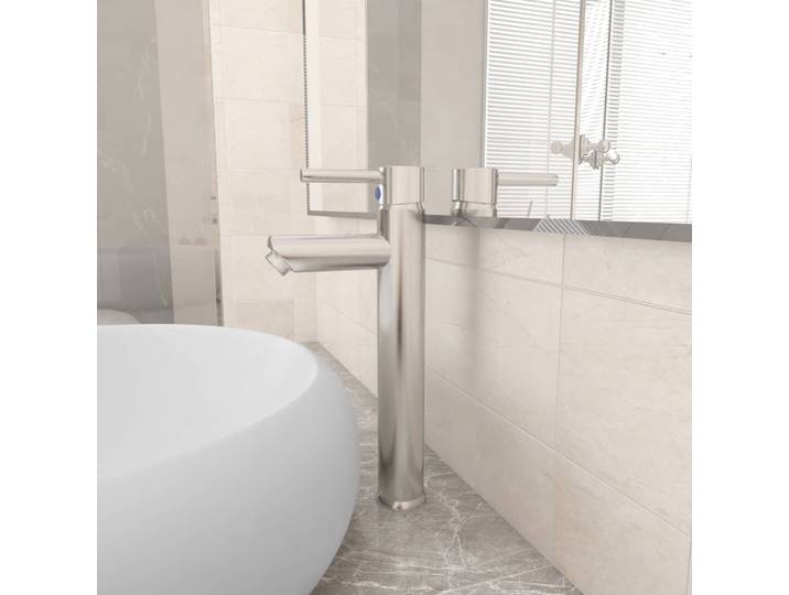 vidaXL Badezimmer Mischbatterie Silbern 12x30 cm