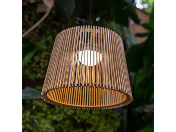 Newgarden Okinawa LED-Akku-Außenpendellampe Bambus Okinawa, dimmbar, Holz hell, Bambus