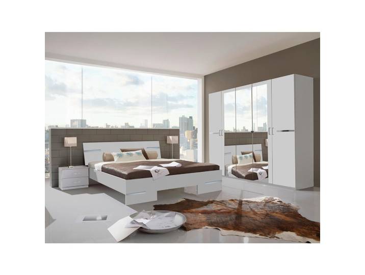 Mid.you Schlafzimmer Wimex Anna, Weiß, Holz, Glas, 3 Fächer, 180x200 cm, BQ - Bündnis für Qualität, Made in Germany, DIN EN ISO 9001, Schlafzimmer, Schlafzimmer Komplett