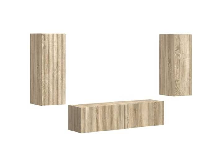 GHVBNMF TV-Schrank Set Wandmontiert 2-Teilig Hängeschrank Sonoma-Eiche Platzsparende Wandmontage für Wohnzimmer und Jugendzimmer mit zwei flexibel kombinierbaren Hängeelementen.