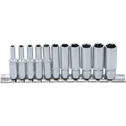 BGS Steckschlüssel-Einsatz-Satz Sechskant, tief | Antrieb Innenvierkant 6,3 mm (...