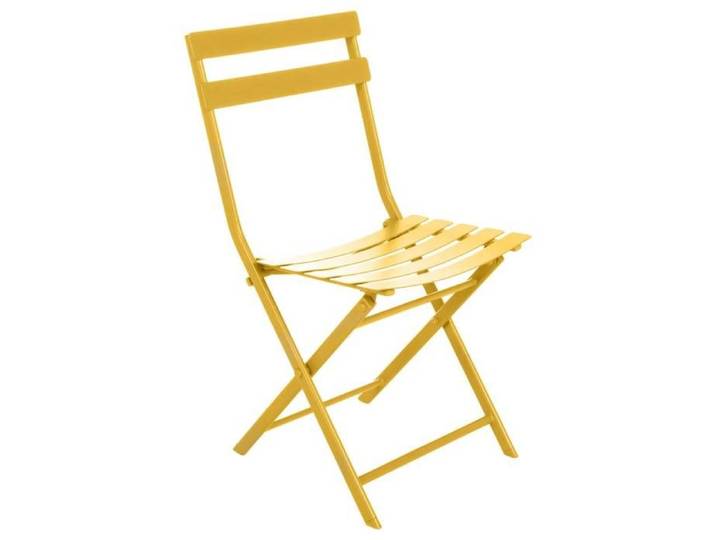 Chaise de jardin pliante  Greensboro  moutarde en acier traité époxy - Hespéride