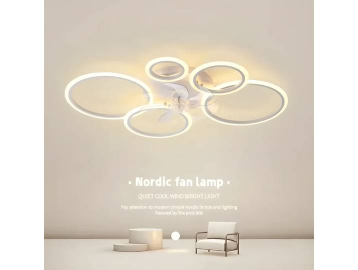 Ventilateur de plafond LED moderne à faible bruit, lustre blanc, luminaire de plafond bas, télécommande, chambre à coucher, cuisine, décoration intérieure