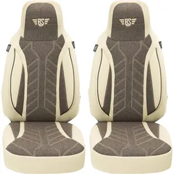 Bremer-Sitzbezüge Wohnmobil Schonbezüge 2 Stück für Ducato / Jumper / Boxer beige/braun