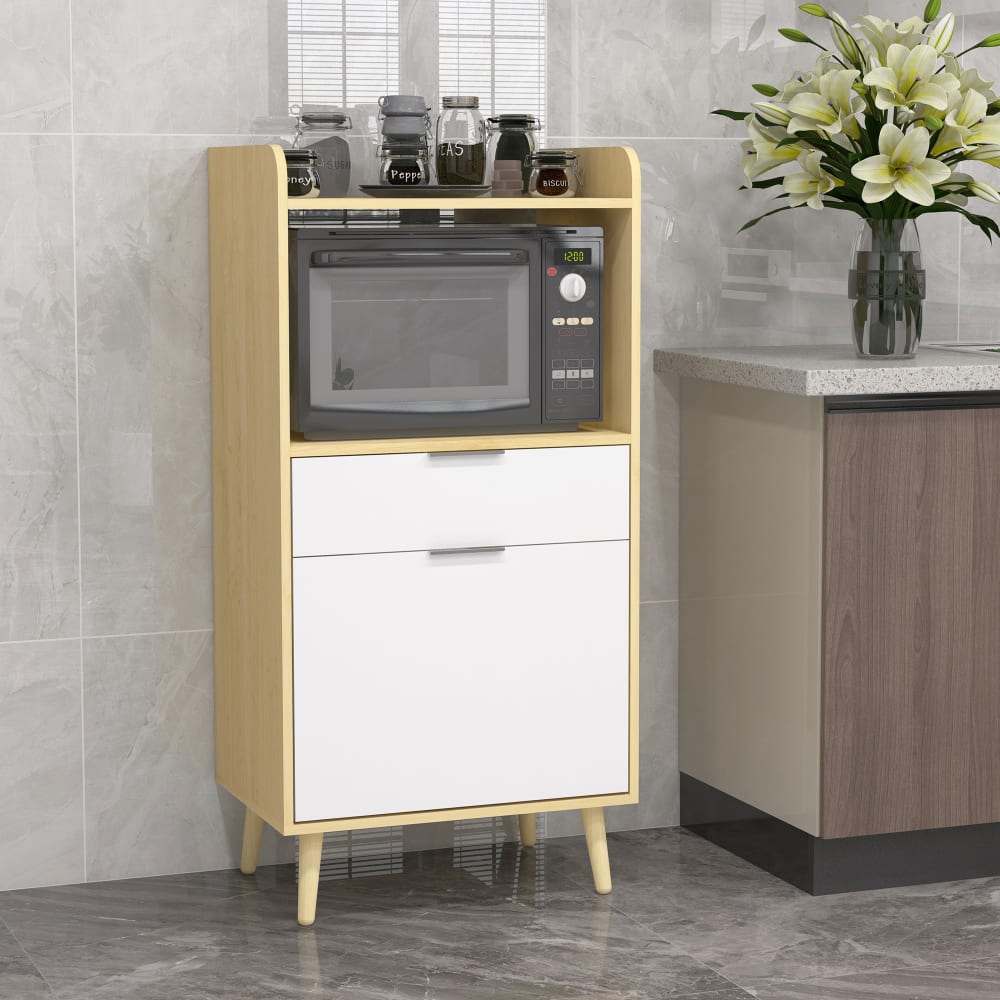 Homcom Mueble para microondas 58x40x118cm madera natural
