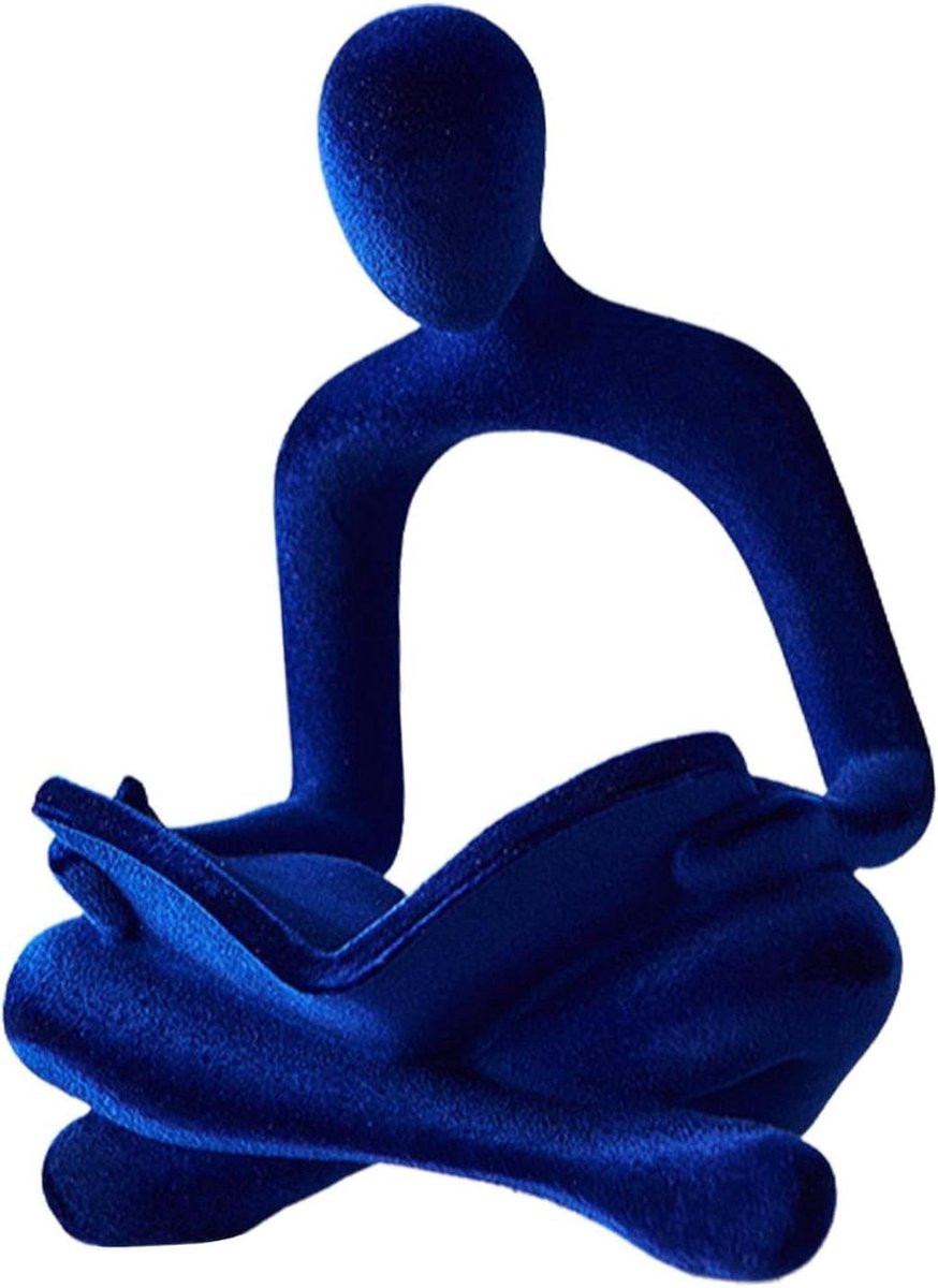 Abstract Beeld Denker Decoratie Blauw - Hoogte: 185 cm