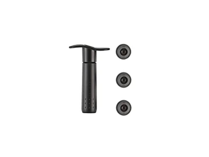 Le Creuset Pompe à Vin en Plastique avec 3 Bouchons\, WA 137\, Noir Mat\, 49200000008200