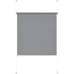 Ondeco Tageslicht Rollo ohne Bohren Klemmrollo Alternative Plissee Klemmfix Sichtschutz Sonnenschutz Farbe: Grau, Größe: 70x130 cm