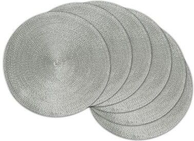 DII Design Imports Round Metallic Polypropolene Kitchen Placemat Set of 6)