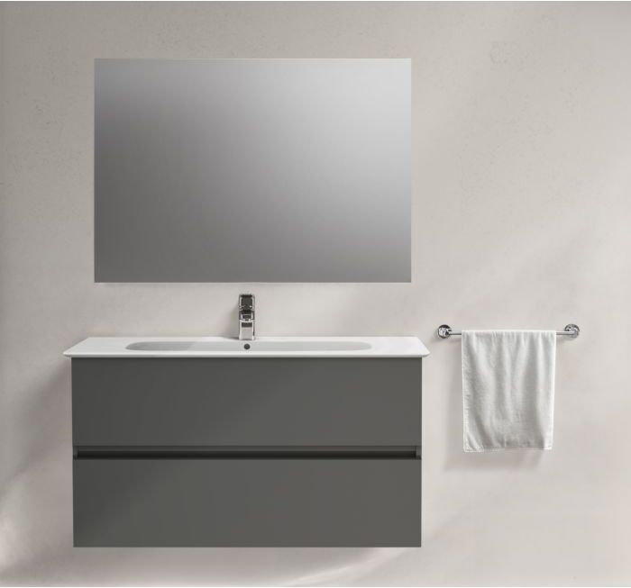Ideal Standard Plus Waschtisch Möbelpaket R0575TI mit Unterschrank, hochglanz grau, 101cm