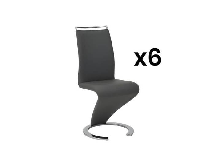 Lot de 6 chaises TWIZY - Simili noir