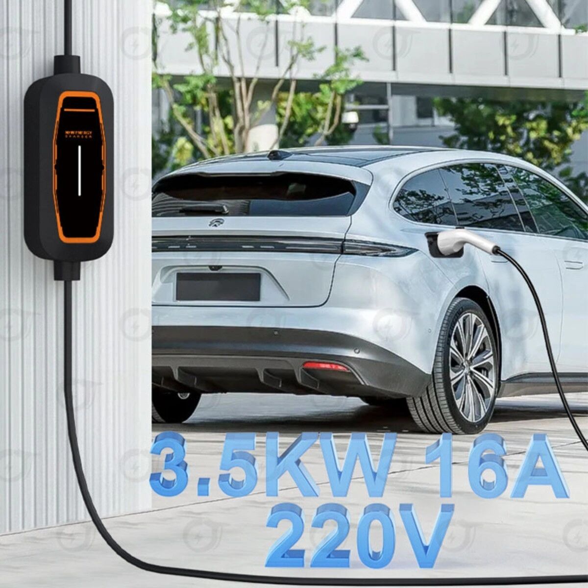 INF 5m tragbares Type 2 EV-Ladekabel mit nationaler Kontrollleuchte — Kupfer PPU ABS, kompatibel mit 3.5/7kw
