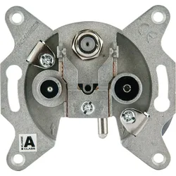 UP-Antennendose Schwaiger 2x IEC-Buchse, 1x F-Buchse 3-loch, Breitband für HDTV