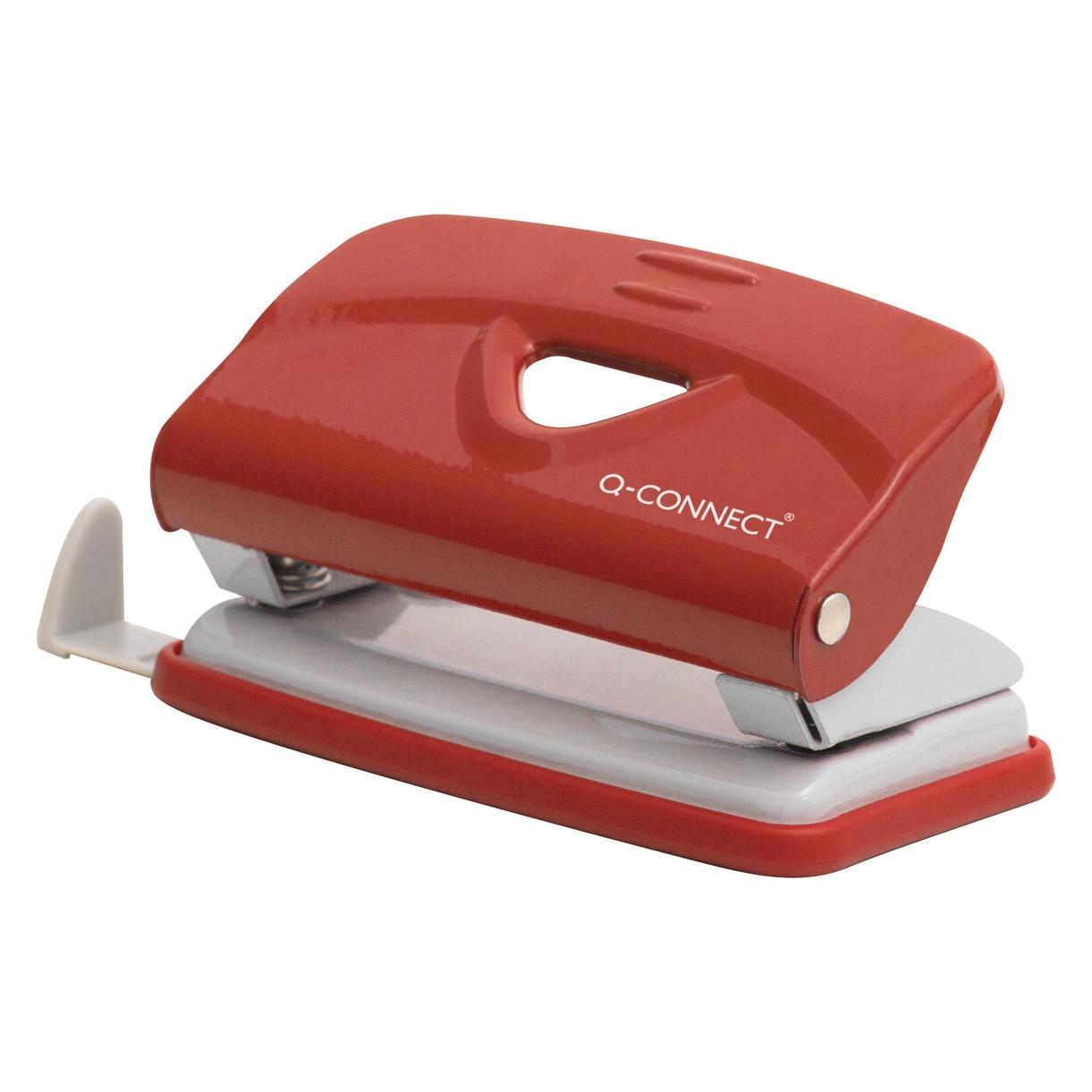 Q-Connect Locher Metall 10 Blatt rot/grau (KF14216)