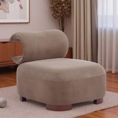 "35.12"" Polyester Modern Accent Chair with Pet-Friendly Design and 330 lbs Weight Capacity and Curved Backrest"