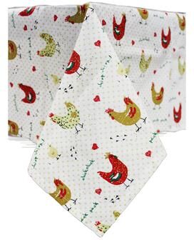 IH Casa Decor "Cotton Table Cloth (60"" X 90"") (Farmhouse Chicken)"