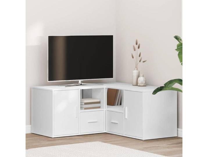 Armoire d angle blanc 160x40x45 cm bois d'ingénierie