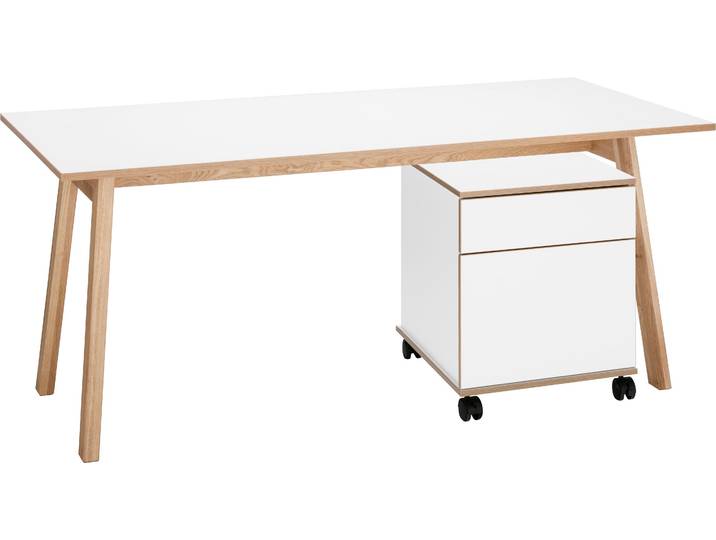 Büromöbel-Set VOGL MÖBELFABRIK Trelle , weiss (weiß), B:160cm H:72cm T:80cm, Arbeitsmöbel-Sets, Büromöbel-Set