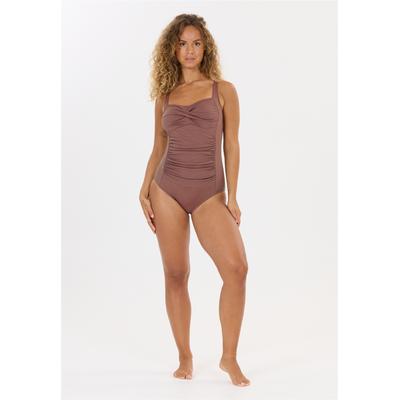 Badeanzug NOU "Nicola V2", Damen, Gr. 40, braun, 87% Polyamid, 13% Elasthan, unifarben, Badeanzüge Badeanzug, UV-Schutz