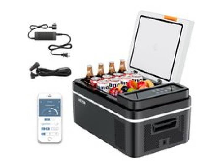 Glacière Électrique à Compression de Voiture-VEVOR-20 L-Réfrigérateur Portable-Contrôle via APP-pour Camping Voyage