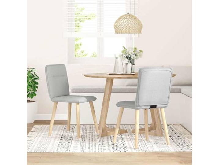 KFPOERTFGD 2er Set Esszimmerstühle, Wolkengrau Stoff, Metall-Holz-Gestell Stabil & robust, Bequeme Schaumstoffpolsterung, Vielseitig einsetzbar