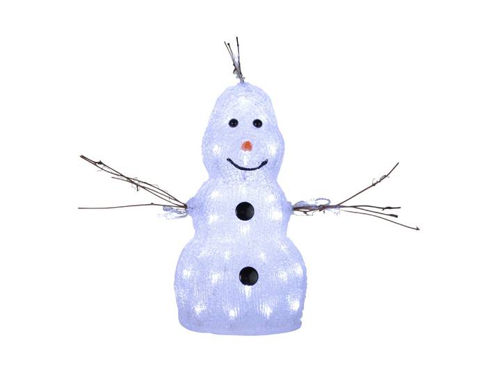 LED Dekofigur 38 cm Schneemann , weiss (weiß), B:21cm H:38cm L:19cm, PARFORCE TRADITIONAL HUNTING, Leuchten, LED Dekofigur