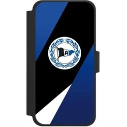 Nivocase Klapphülle für Apple iPhone 12 mini Handyhülle aus Kunst Leder NIVOflip schwarz Arminia Bielefeld (Apple iPhone 12 mini), Smartphone Hülle, Schwarz