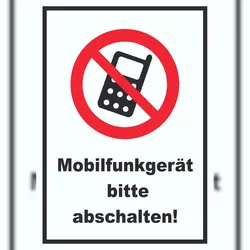 HB-Druck Handy aus Mobilfunkgerät abschaltenSchild A4 (210x297mm)
