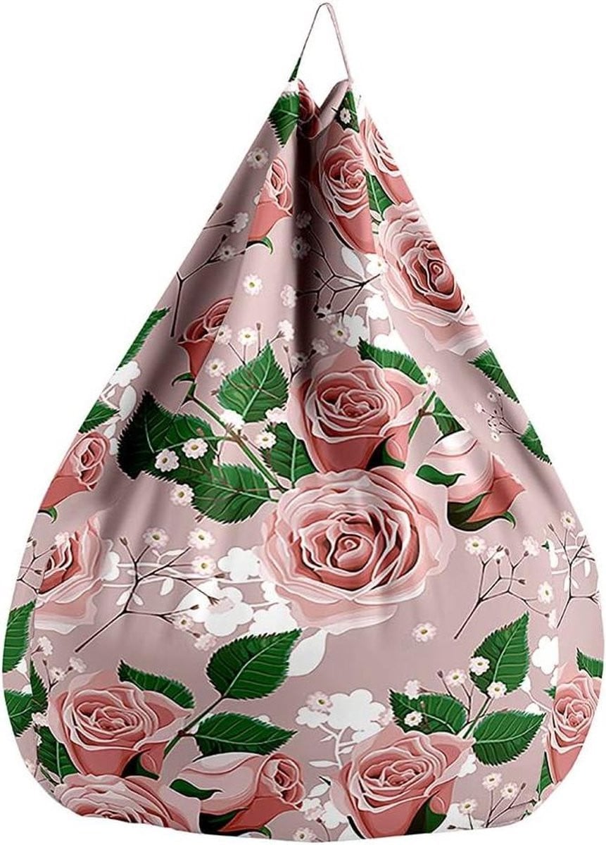 Stoelhoes Zitzak Luie Sofa Cover Roze Roos - 90 x 110 cm