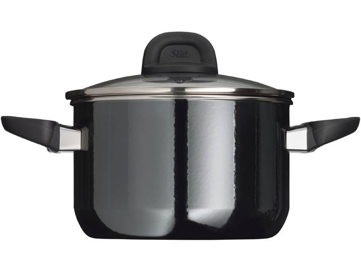 Fleischtopf SILIT Modesto Line, Induktionstopf spülmaschinengeeignet , schwarz, H:12,8cm Ø:20cm, Töpfe, Fleischtopf, für alle gängigen Herdarten geeignet, Made in Germany