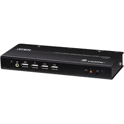 Aten CS742H 2-Port USB 4K HDMI Dual Display KVMP Switch, KVM Switch, Schwarz