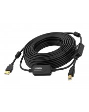 Vision USB-Kabel USB M zu Typ B M 2.0 10 m aktiver Booster nachgeschaltet Schwarz (TC 10MUSB+/BL/2)