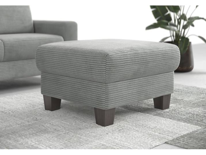 Polsterhocker, 77x48x67 cm, 100% Polyester, Silber, Mit Stauraum, Klassisch, Home-affaire
