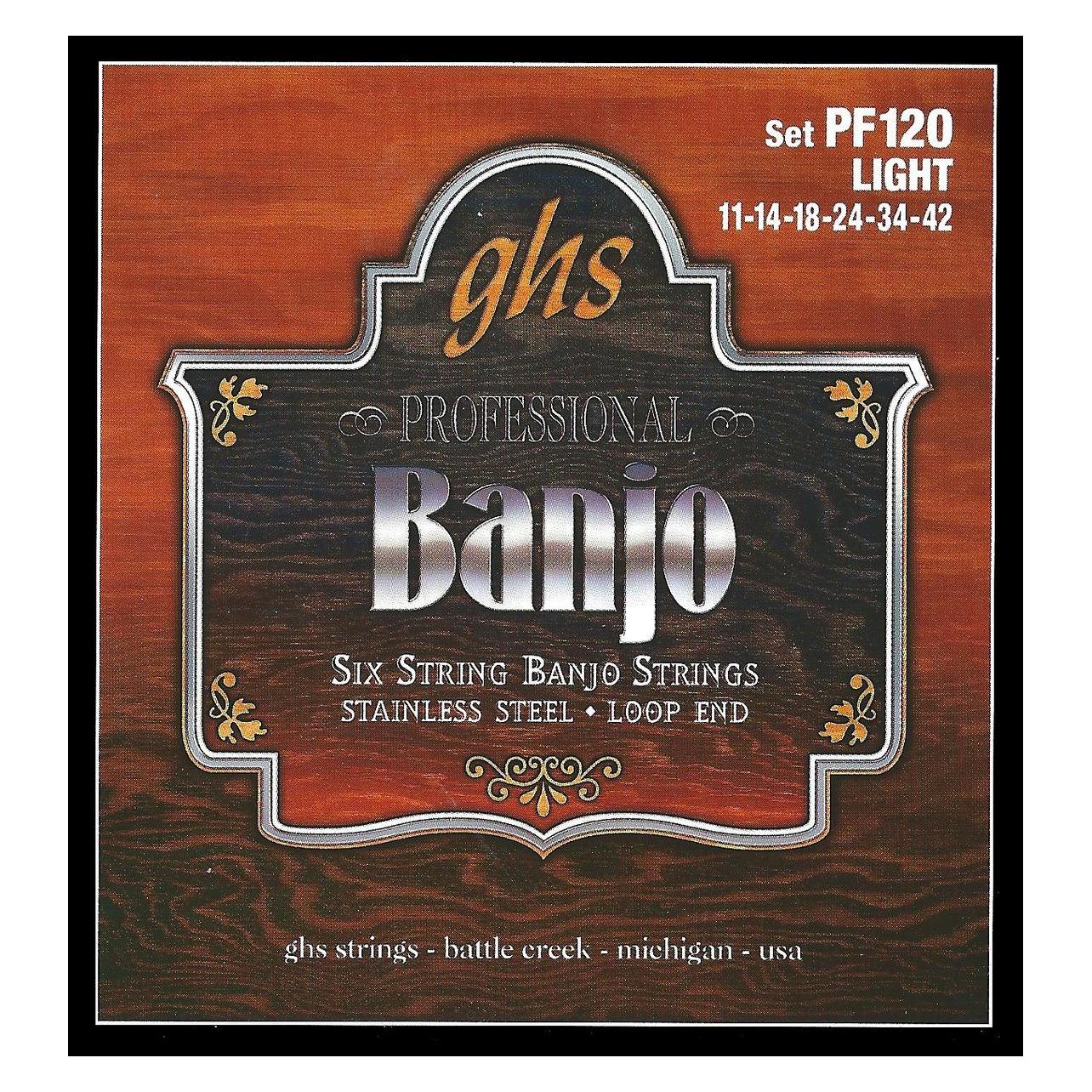 GHS PF 120 6-Str. Banjo String St. Steel (6x, Banjo, 0.04") (PF120)