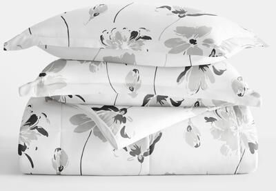 Becky Cameron Premium Magnolia Grey Patterned Comforter Set