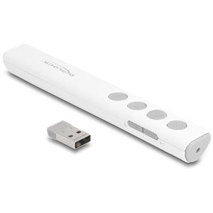 DeLock Presenter 64251, weiß, mit rotem Laserpointer, USB, bis 30 m