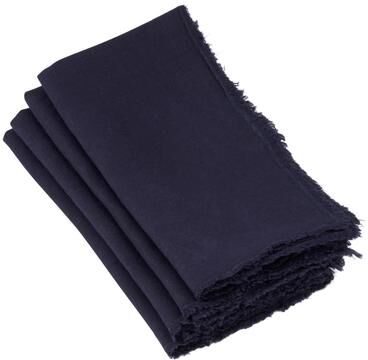 Saro Lifestyle Stone Washed Table Napkins With Fringed Design (Set of 4)