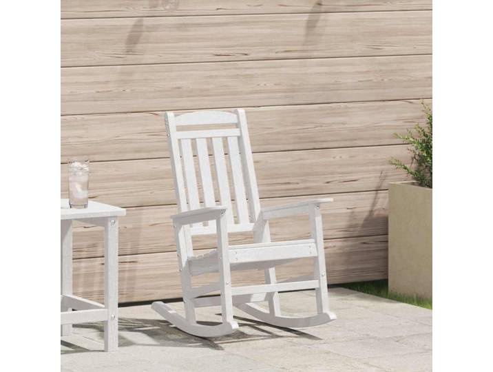 vidaXL Garten-Schaukelstuhl Weiß HDPE
