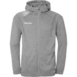 Kempa Ambition 28 Kapuzenjacke dark grau melange/weiß 116