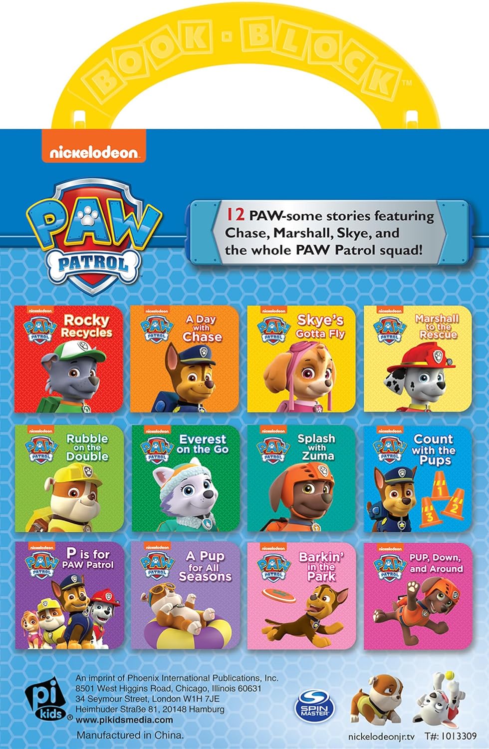 PAW Patrol My First Library 12 Board Book Set - Chase, Marshall, Skye - Early Learning - Ages 0-5 - PI Kids