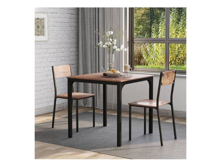 Fine Life Pro Essgruppe Essgruppe Tisch + 2 Stühle, 1 Set, Vintagebraun, Balkon/Esszimmer