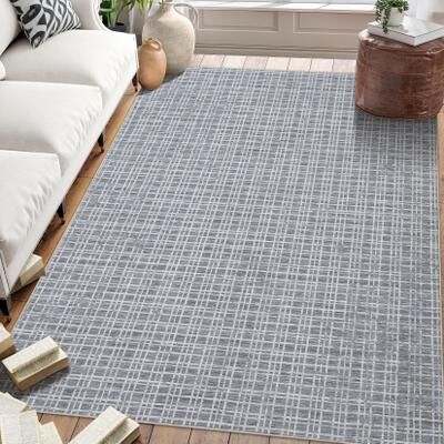 Garvee Modern Minimalist Grid Area Rug