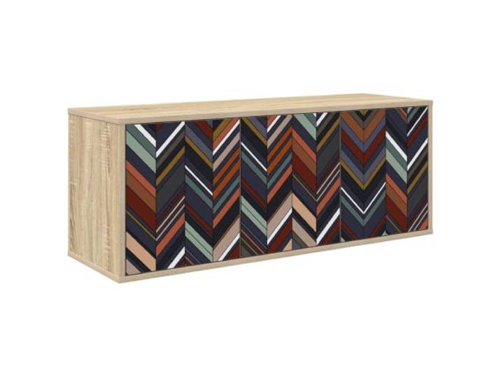 VIHHQGC Wandmontierter TV-Schrank OMMEN 102 x 33 x 40 cm Sonoma-Eiche Holzwerkstoff-Konstruktion, schwebendes Design, viel Stauraum, dekoratives Muster, einfache Pflege