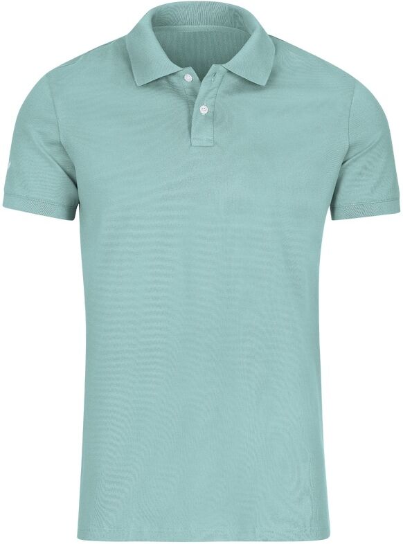 Poloshirt TRIGEMA "TRIGEMA Poloshirt aus elast. Piqué", Damen, Gr. M, blau (gletscher), Piqué, 94% Baumwolle, 6% Elasthan, Basic, lang, ohne Ausschnitt, Shirts Poloshirt gletscher M