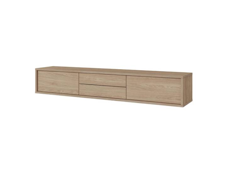 Selsey Tv-Lowboard Moddern Eiche 180 cm, Eichefarben, 2 Fächer, 2 Schubladen, Rechteckig, 180x32x36 cm, Wohnzimmer, TV Möbel, Lowboards, Lowboards stehend