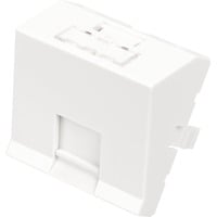 Frontplatte 1-Port, 45x45mm, abgewinkelt, Abdeckung weiß, für Rahmen DN-93802-5-SH und Keystone-Module