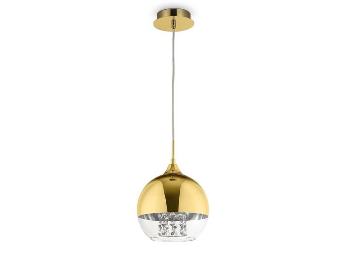 Pendelleuchte Fermi Ø 20cm Gold/Silber 1 Mischmetall / Klarglas E27